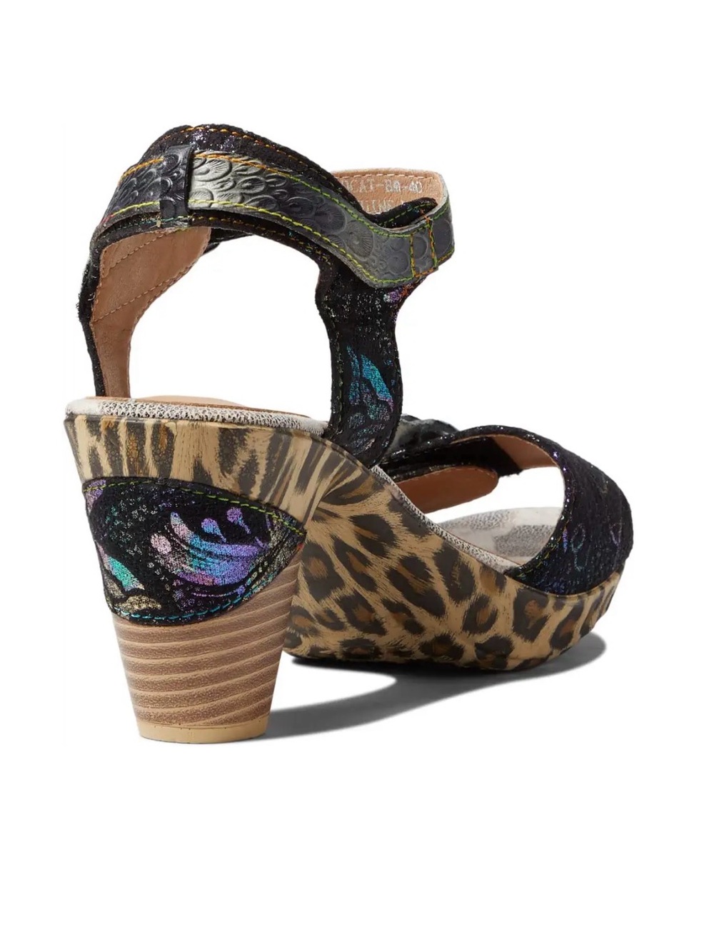 Women's Multicolor Floral Platform Sandals with Ankle Strap. 37 (6.5-7) - Picture 3 of 10